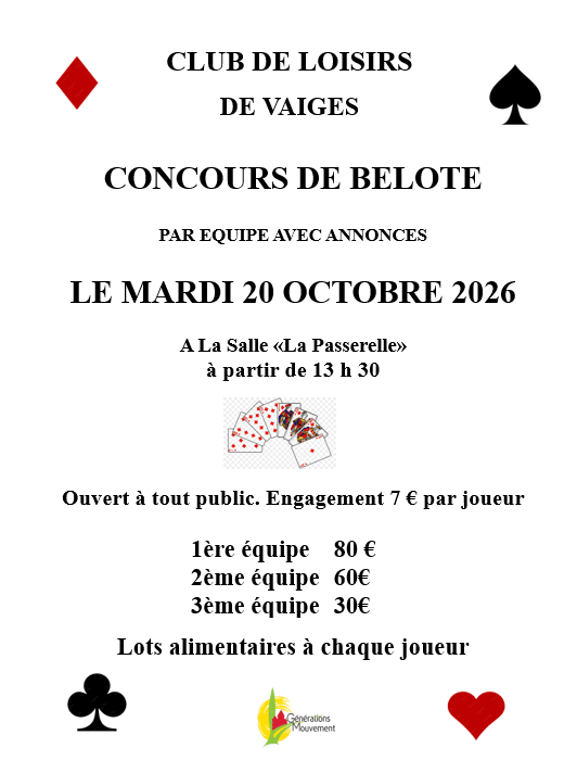 CONCOURS DE BELOTE